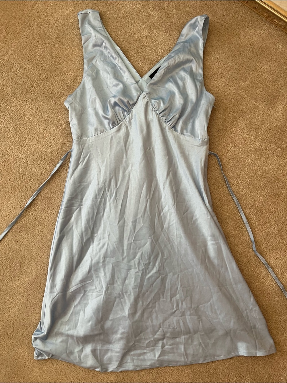 Women’s V-Neck Dress in Light Blue